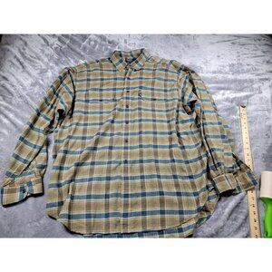 Polo By Ralph Lauren Men's Cascade Brown Blue Plaid,‎ Loose fit 2xl, long sleeve